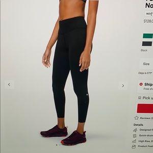 Lululemon Fast & Free HR 7/8 tight. NWT